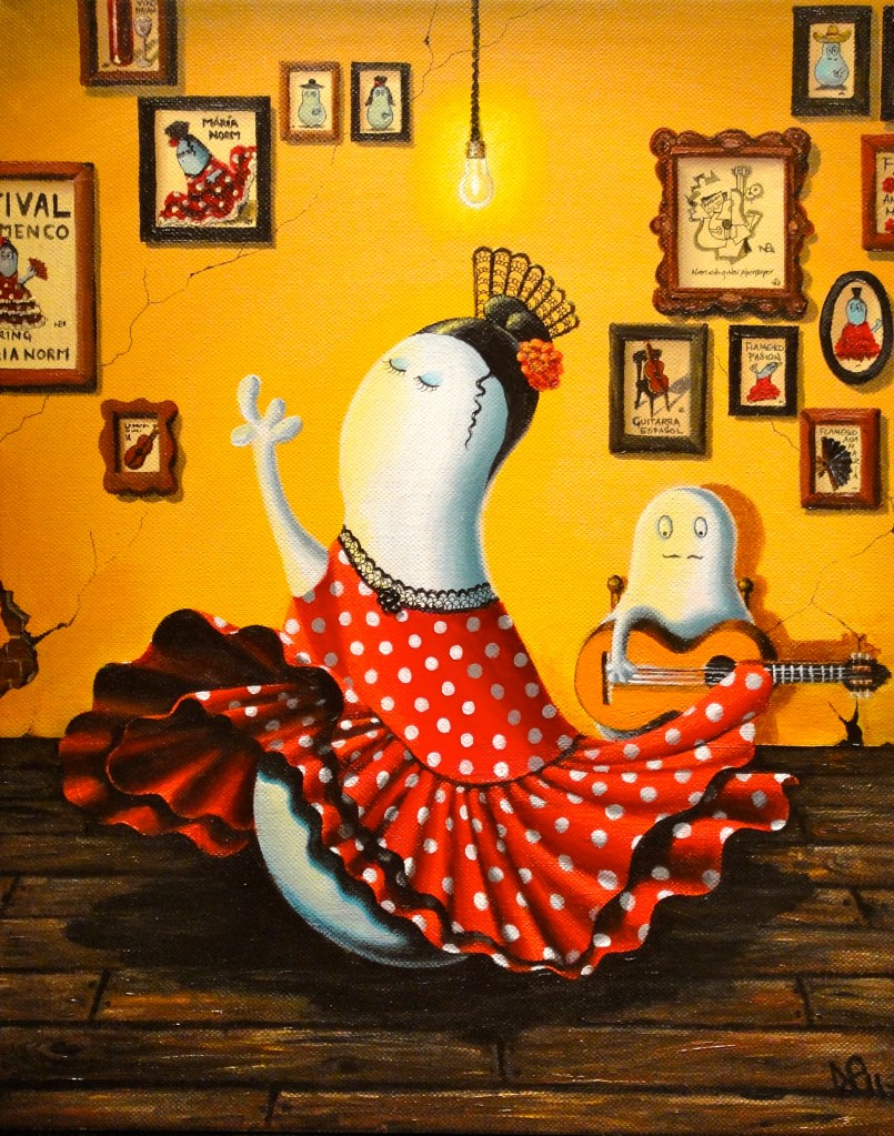 Flamenco Norm (2011 © Nicholas de Lacy-Brown, acrylic on canvas)