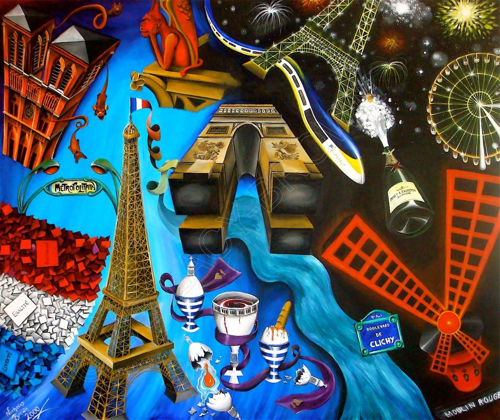 Le Paris Formidable (2000, acrylic on canvas) © Nicholas de Lacy-Brown
