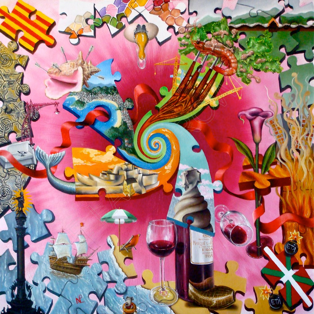 Separatism: Catalonia and the Basque Country (2009, Oil on canvas, © Nicholas de Lacy-Brown)