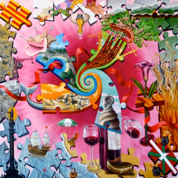 Separatism: Catalonia and the Basque Country (2009, Oil on canvas, © Nicholas de Lacy-Brown)