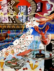 Joie de Vivre/ Zest of Life 3: Casino Nights (2005 © Nicholas de Lacy-Brown, acrylic on canvas)