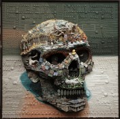 Mondongo Collective, The Skull Series. Number eight from a series of 12. Plasticine