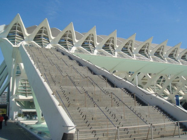 Stairs leading up to the whale bone structure