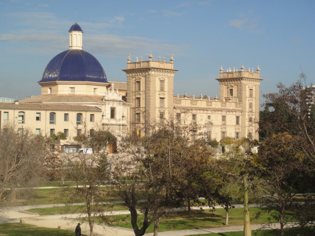 The Museum of fine arts with the gardens now in the old river bed in front