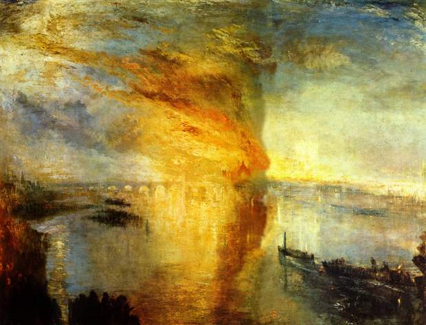 J M W Turner, The Burning of the Houses of Lords and Commons, 16th October, 1834 (1835)