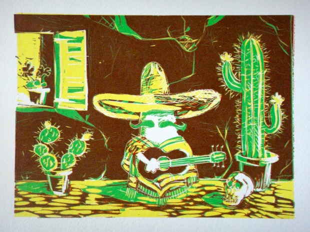 Mexican Norm (linocut print)