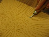 Cutting into lino