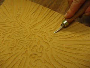 Cutting into lino