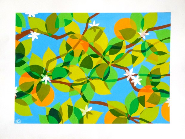 Composition No. 2 (Los Naranjos) © Nicholas de Lacy-Brown, gauche on paper