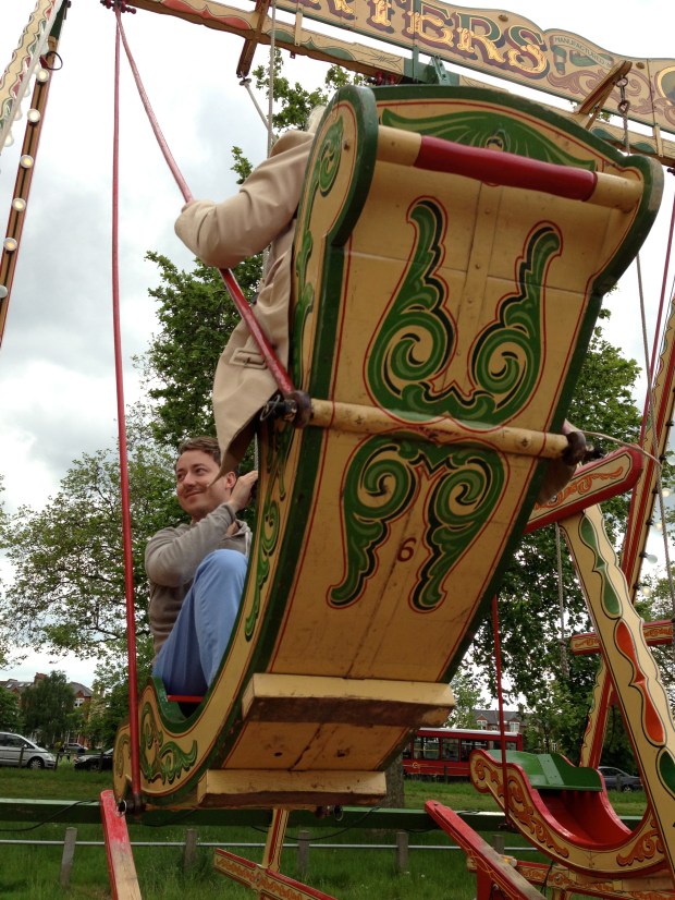 That's me! On the swing boats with my mother