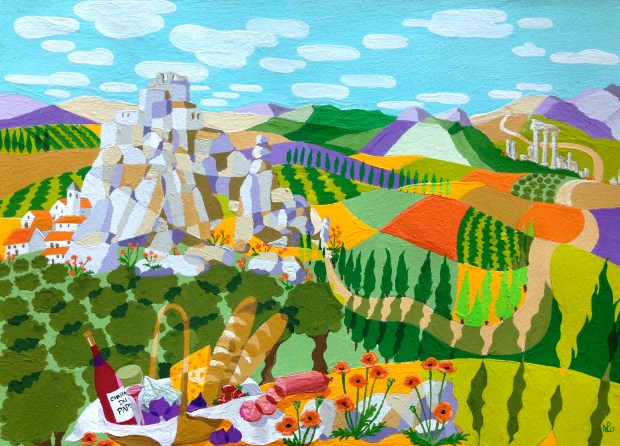 Composition No. 4 (Beau Les Baux) (© Nicholas de Lacy-Brown, 2013, guache on paper)