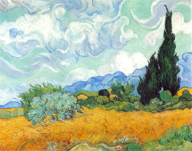 Wheatfield with Cypresses