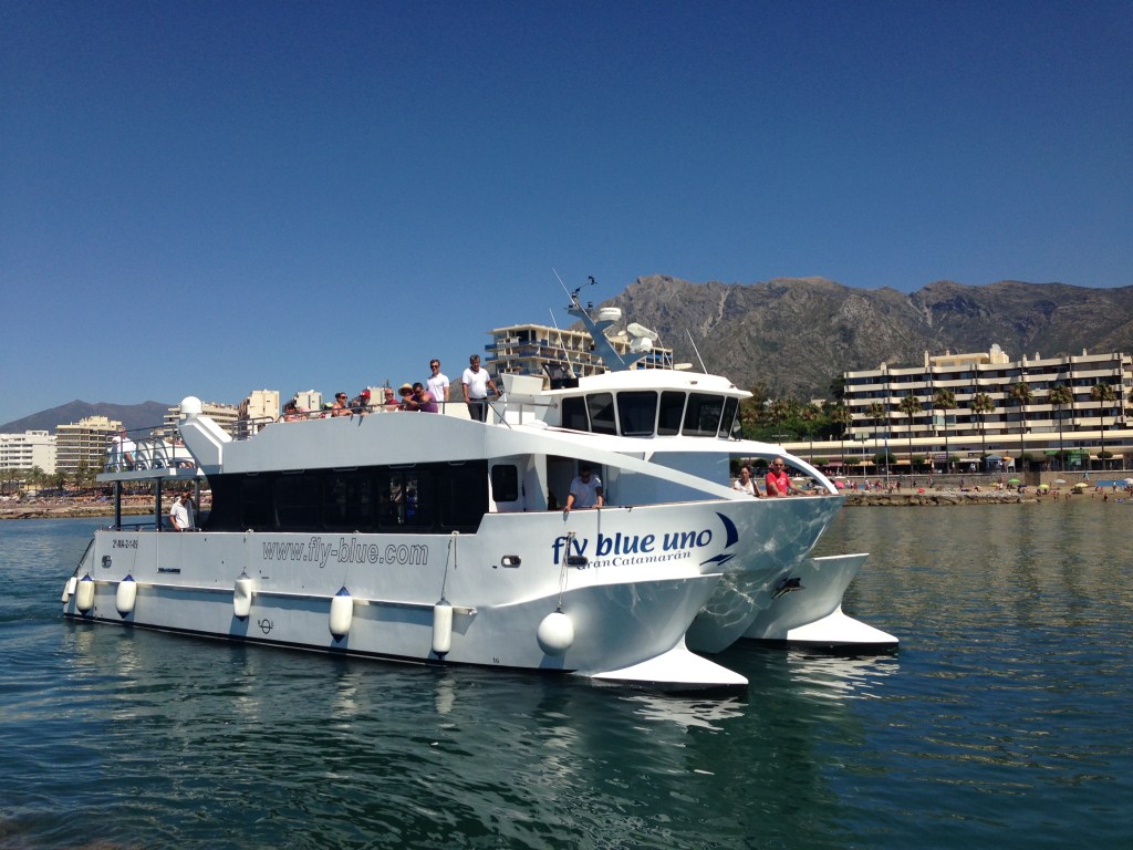 The catamaran taking us to Banus
