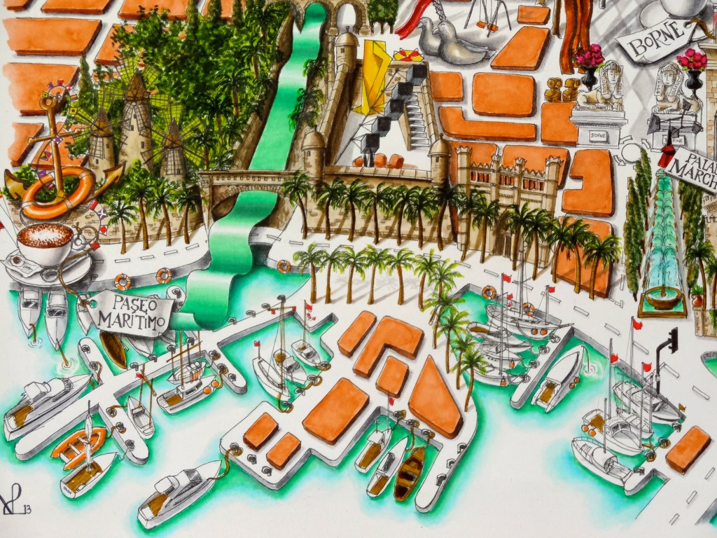 Detail of the Marina and the River Borne