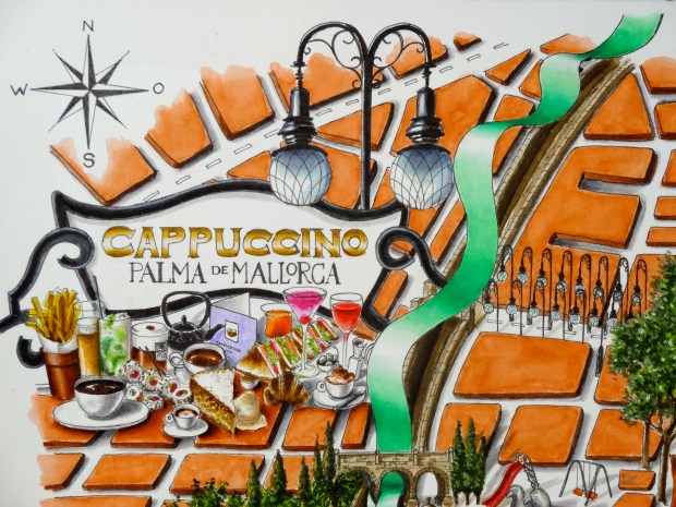 The Cappuccino Brand Fusion placed in an iconic modernista shop sign (now home to Colon takeaway)