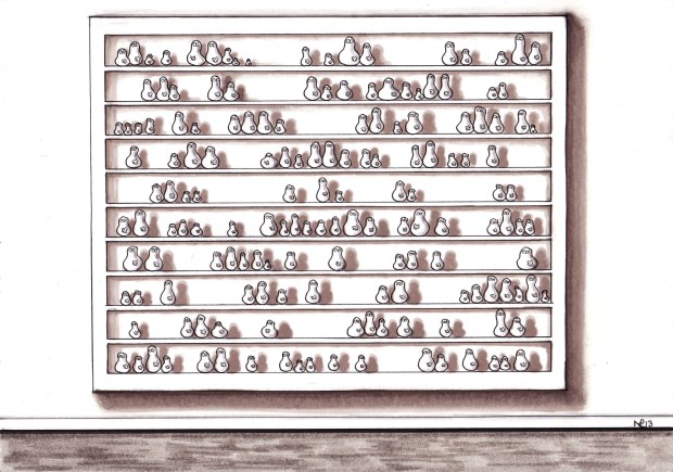BreathNorms (after De Waal) 2013 © Nicholas de Lacy-Brown, pen and ink on paper 