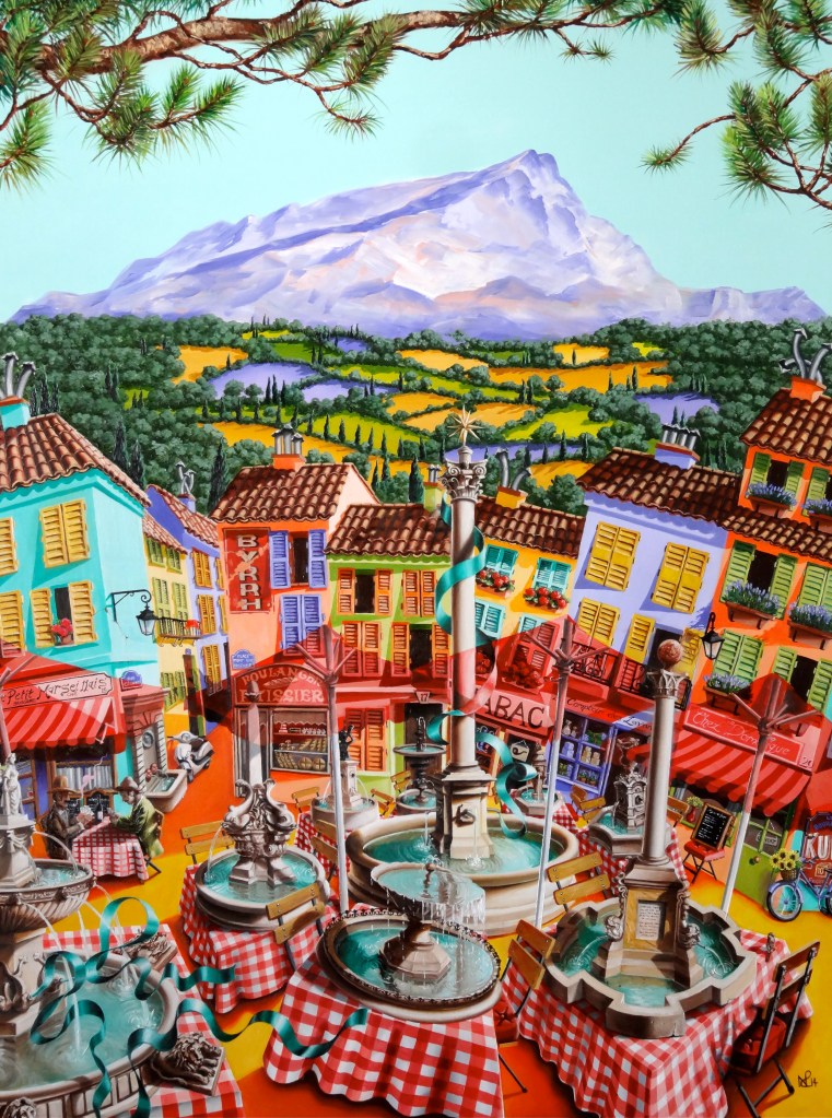 Aix: City of a Thousand Fountains (2014 © Nicholas de Lacy-Brown, oil on canvas)