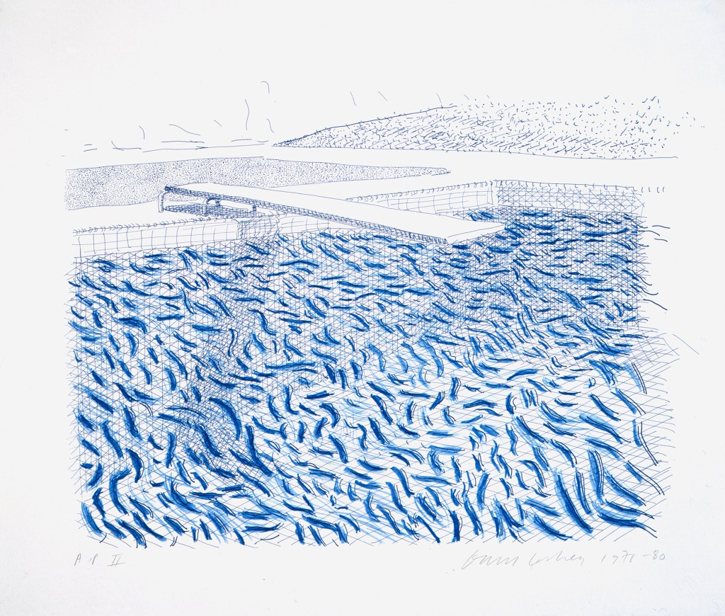David Hockney, Lithographic Water Made Of Lines And Crayon (Pool II-B) 1978-80 © David Hockney / Tyler Graphics Ltd