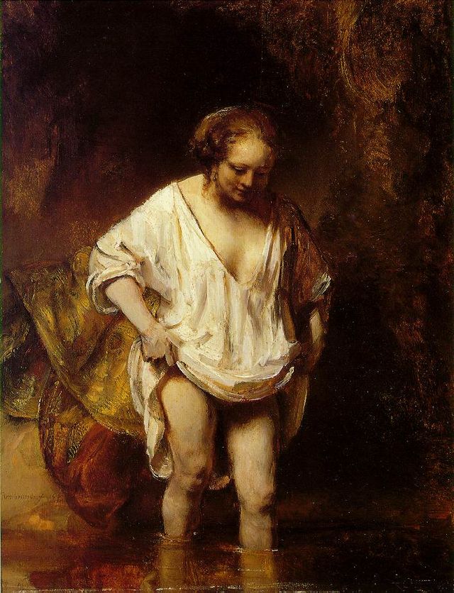 A Woman Bathing in a Stream (1654)