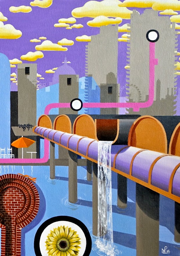 The Barbican Triptych - Canvas 3 (2013-14 © Nicholas de Lacy-Brown, acrylic on canvas)